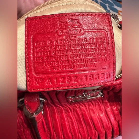 Coach Madison Gathered Leather Sophia Satchel & Shoulder Bag 18620 Red - Picture 14 of 14